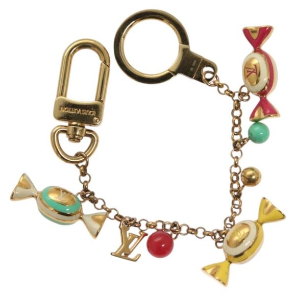 LOUIS VUITTON Porte Cles Chainne Delice Charm metal Gold - Picture 1 of 15